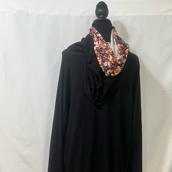 White Birch Black Hoodie with Floral Accents - Picture 9 of 9